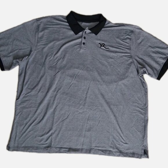 Rocawear Polo Shirt Mens 6XB Big & Tall Gray Short Sleeve Embroidered Logo - Picture 1 of 10